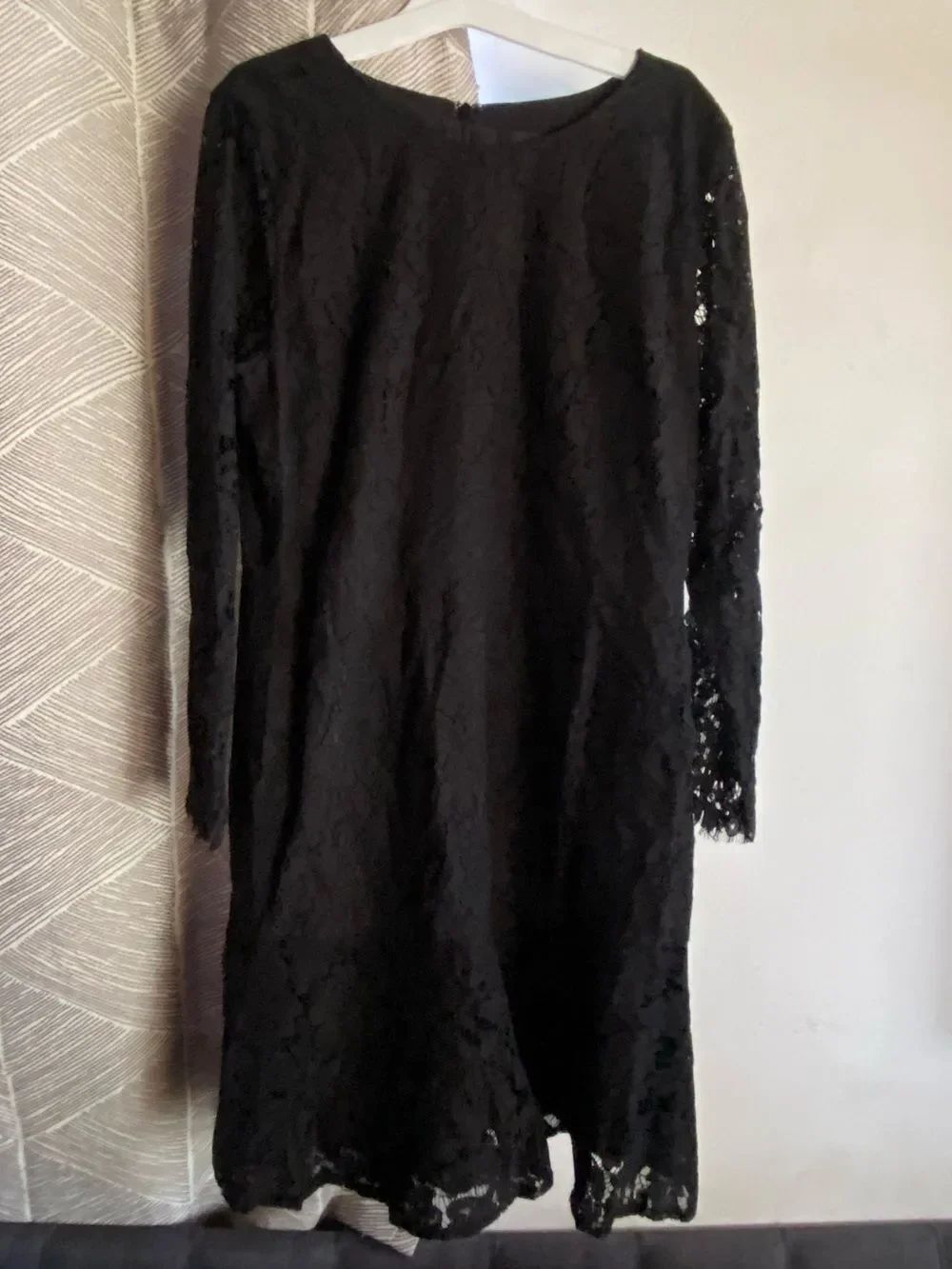 J. Crew Black Lace Long-Sleeve Shift Dress Sz 16